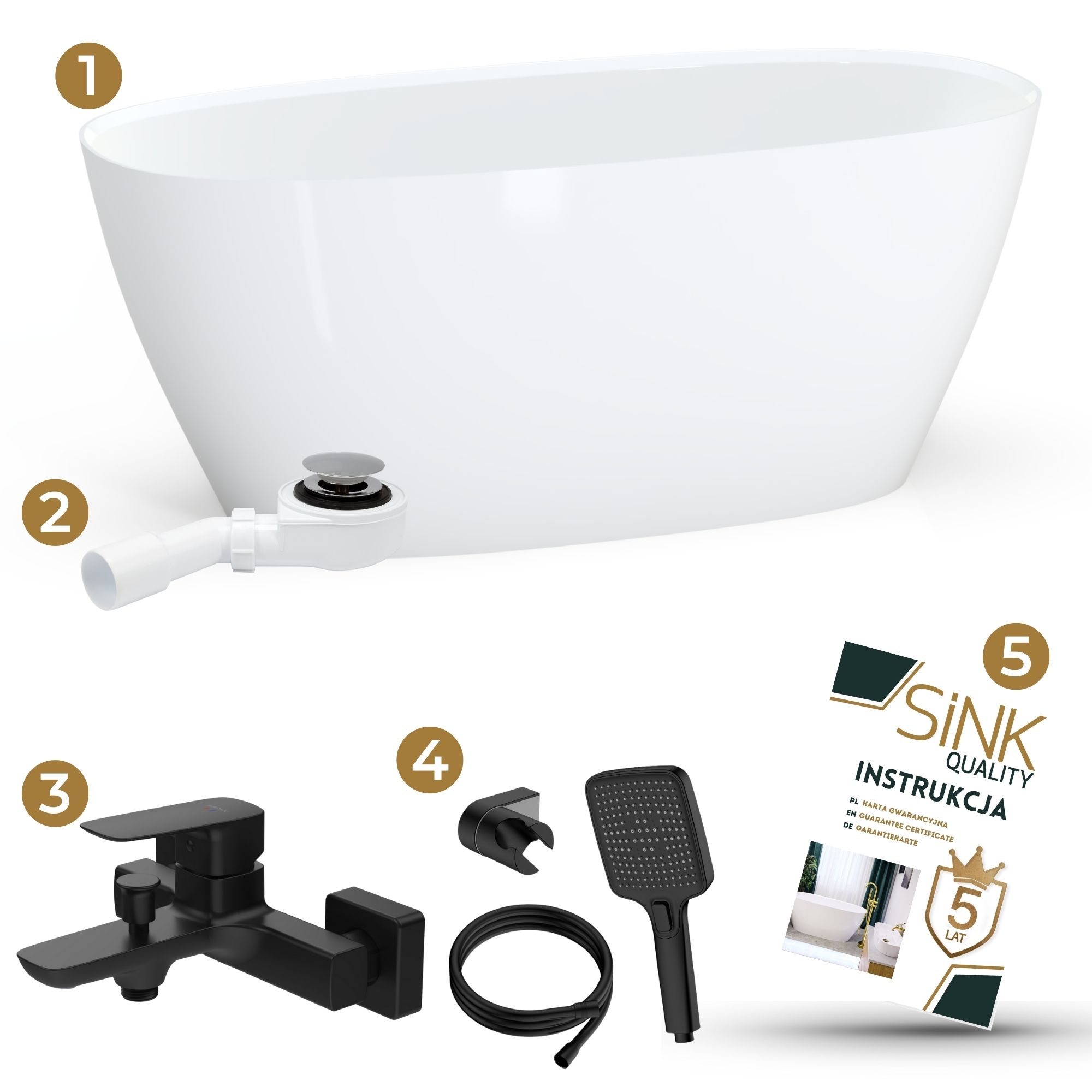 Zestaw: Wanna LENA 150 + bateria ścienna